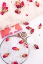 Sea salt, essential oils and other bath cosmetic and Accessories Royalty Free Stock Photo