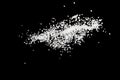 Sea salt explosion isolated on black background close up Royalty Free Stock Photo