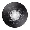 Sea salt, fleur de sel, flor de sal, in a flat black bowl Royalty Free Stock Photo