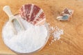 Sea salt in glass bowl Royalty Free Stock Photo