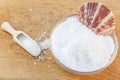 Sea salt in glass bowl Royalty Free Stock Photo