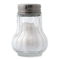 Sea salt in a glass salt shaker isolated in white Royalty Free Stock Photo