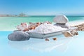 Sea salt on a glass table Royalty Free Stock Photo