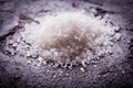 Sea salt heap close up on the table Royalty Free Stock Photo