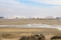 Sea salt heaps at salin de giraud in the Camargue in Provence France