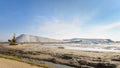 Sea salt heaps at salin de giraud in the Camargue in Provence France