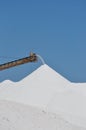 Sea salt mining conveyor onto a stockpile