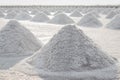 Sea salt pile pyramid made from evaporation of seawater