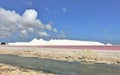 Sea salt piles for harvesting on the island of Bonaine Royalty Free Stock Photo
