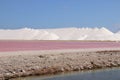 Sea salt piles for harvesting on the island of Bonair Royalty Free Stock Photo