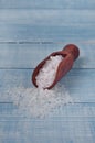 Sea salt in scoop Royalty Free Stock Photo