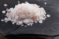 Sea salt on a slate surface Royalty Free Stock Photo