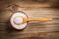 Sea Salt in a spoon and bowl Royalty Free Stock Photo