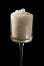 Sea salt on a tall cristal glass Royalty Free Stock Photo