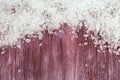 Sea salt white color on the wood. Spa background Royalty Free Stock Photo