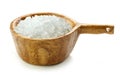 Sea salt in wooden bowl Royalty Free Stock Photo