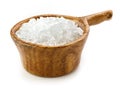 Sea salt in wooden bowl Royalty Free Stock Photo