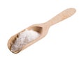Sea salt on a wooden scoop Royalty Free Stock Photo