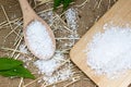 Sea salt in wooden spoon Royalty Free Stock Photo