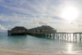 Sea Sand Beach at Meeru Island, Maldives May 2017. Royalty Free Stock Photo