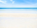 Sea Sand Beach Summer Nature, Shore with Blue Sky and White Sandy Tropical Season Ocean Island at Coast Beautiful Seascape Royalty Free Stock Photo