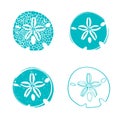 Sea Sand Dollar Design Set Royalty Free Stock Photo