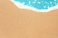 Sea sand and surf texture background. Vacation on ocean beach, summer holiday concept Royalty Free Stock Photo