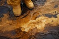 Sea sand tainted by petroleum spill and mixed toxic substances