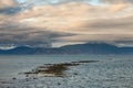 Sea sandbank during low tide.