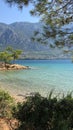 Sea and sandy beach in Mugla Turkey