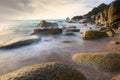 Sea scape with long exposure photography style Royalty Free Stock Photo