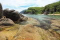 Rocks in the sea bay, Primorye, Russia Royalty Free Stock Photo