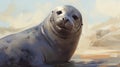 Sea Seal: A Post-impressionistic Digital Painting By Sandra Heidegger