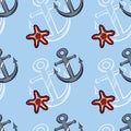 Sea Seamless Pattern Color Royalty Free Stock Photo