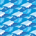 Sea seamless pattern. water vector illustration. Royalty Free Stock Photo