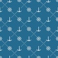 Sea seamless silhouette pattern. Seamless pattern with nautical elements