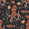 Sea seamless vector pattern.