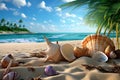 Sea and seashells. A lot of empty shells on the beach, close-up view Royalty Free Stock Photo