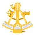 Sea sextant vector icon flat isolated