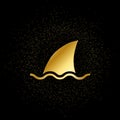 sea, shark, business gold icon. Vector illustration of golden particle background