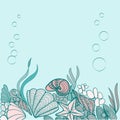 Sea shell background illustration Royalty Free Stock Photo