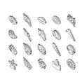 sea shell beach summer ocean isometric icons set vector Royalty Free Stock Photo