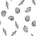 sea shell beach summer ocean vector seamless pattern Royalty Free Stock Photo