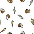 sea shell beach summer ocean vector seamless pattern Royalty Free Stock Photo