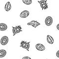 sea shell beach summer ocean vector seamless pattern Royalty Free Stock Photo