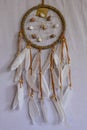 Sea shell decoration. dream catcher. Handmade pink native americ