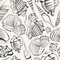 Sea shell design - seamless pattern Royalty Free Stock Photo