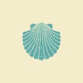 Sea shell. Flat vintage icon