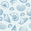 Sea shell hand drawn pattern Royalty Free Stock Photo
