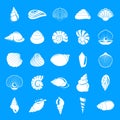 Sea shell icons set, simple style Royalty Free Stock Photo